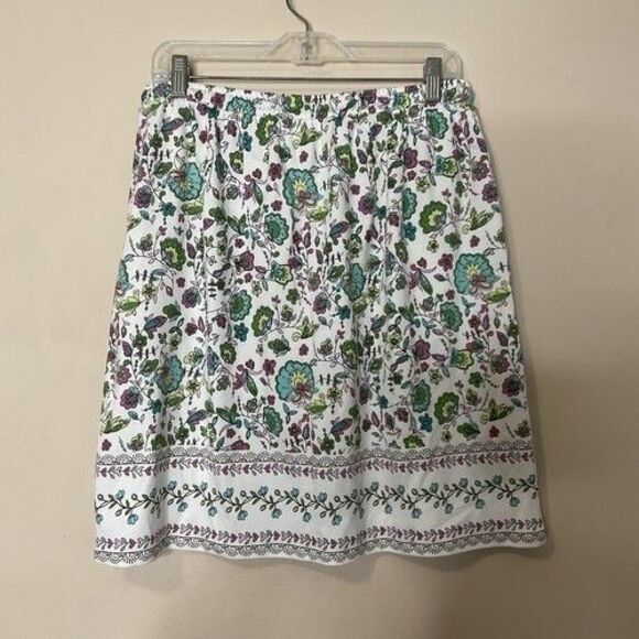 NWT J. Jill Cottagecore Flora Border Hem Tassel Tie Midi Skirt Women Size Small - Picture 7 of 11